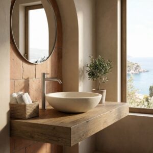 Rubinetto lavabo canna di fucile in acciaio inox 316L design moderno resistente