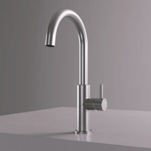 Rubinetto cucina inox satinato in acciaio 316L resistente alla corrosione alta 32 cm