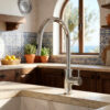 RUBINETTO LAVELLO LEVANTE ESTRAIBILE INOX Ambientata 100x100
