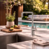 RUBINETTO LAVELLO LEVANTE QUADRO INOX Ambientata 100x100