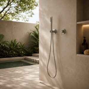 Kit doccino a muro inox satinato acciaio inox 316L acqua fredda