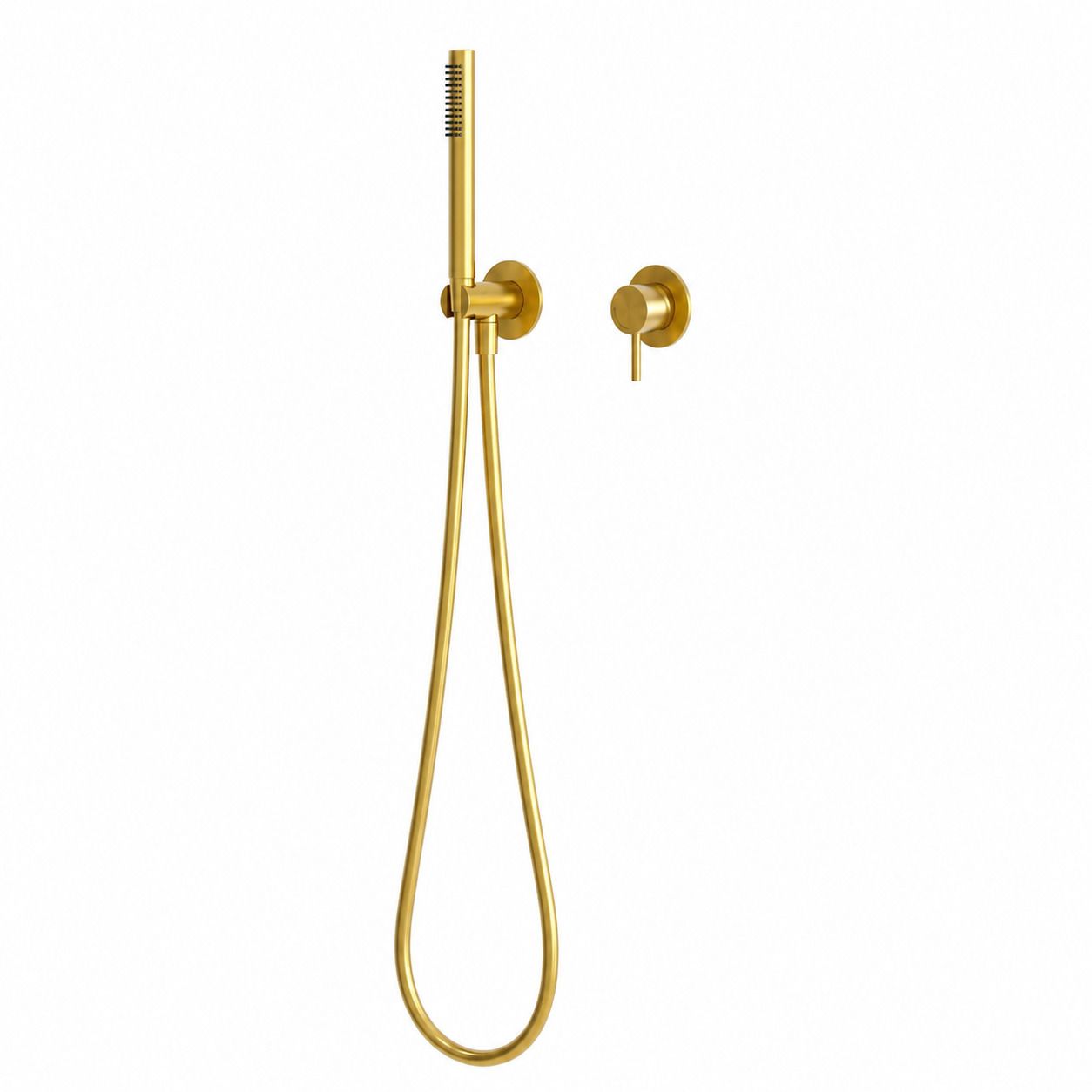 SET-ACQUA-FREDDA-MURO-LEVANTE-ORO Kit doccino a muro oro in acciaio inox 316L anticorrosione per esterni e bagno moderno - immagine 2