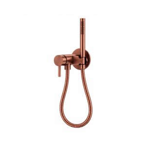 Kit miscelatore a muro con doccino acciaio inox 316L oro rosa