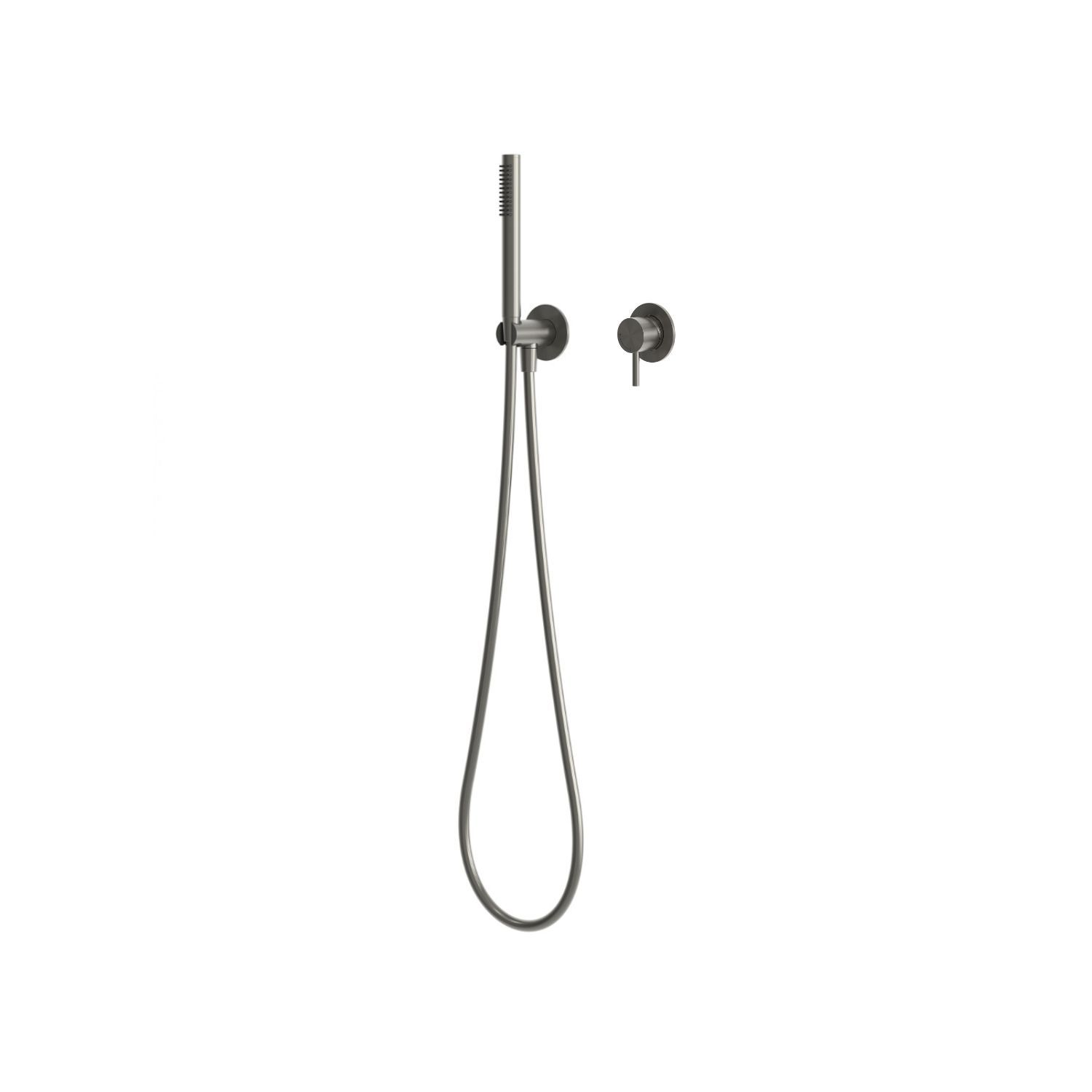 SET-MISCELATORE-MURO-DOCCINO-LEVANTE-CANNAFUCILE Kit doccino a muro incasso acciaio inox 316L finitura canna da fucile resistente - immagine 2