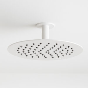 Soffione doccia bianco in acciaio inox 316L diametro 30 cm