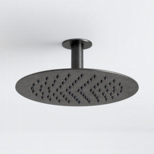 Soffione doccia inox satinato in acciaio 316L diametro 30 cm effetto canna fucile