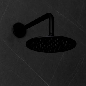 Soffione doccia nero in acciaio inox 316L 30 cm diametro ampio