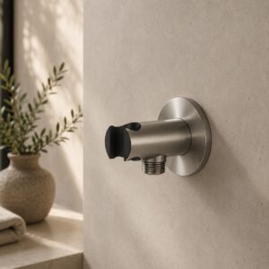 Supporto muro doccino canna di fucile in acciaio inox 316L resistente e duraturo