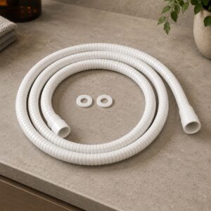 Tubo flessibile bianco per doccia in acciaio inox 316L resistente e durevole