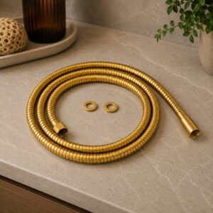 Tubo flessibile doccia oro in acciaio inox 316L attacchi universali 1-2
